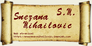 Snežana Mihailović vizit kartica